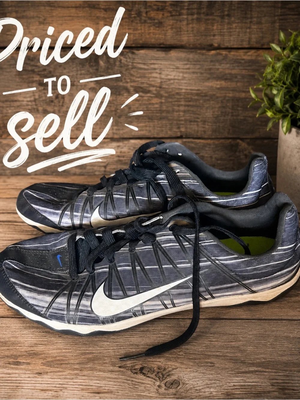 Nike Black & White Striped Athletic Sneakers